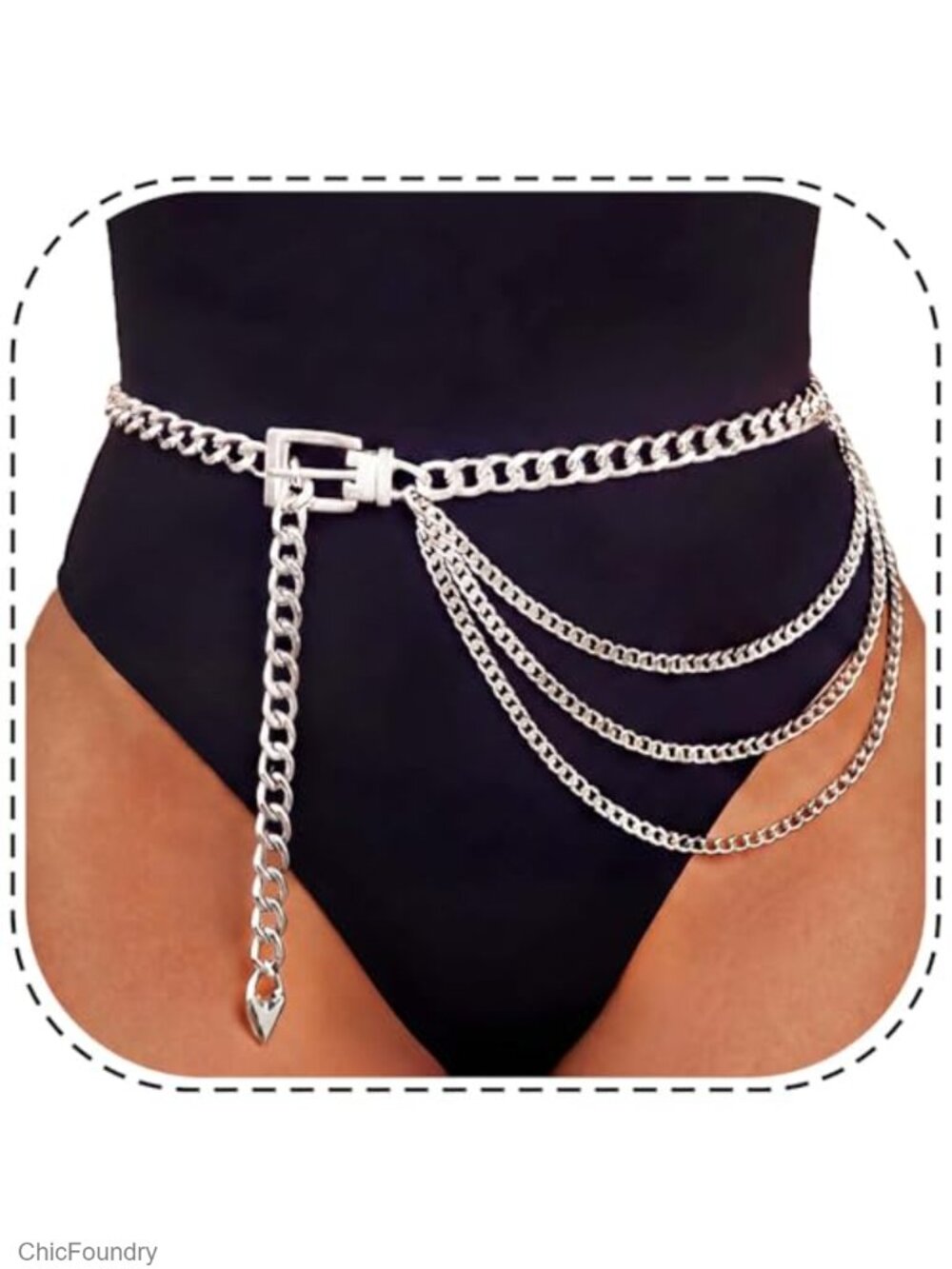 Vintage Chunky Chain Waist Belt for Women Adjustable Belly Chain